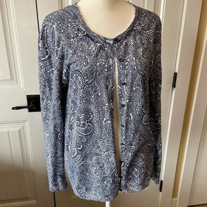 Tommy Hilfiger Navy/White Cardigan Sweater, Size M